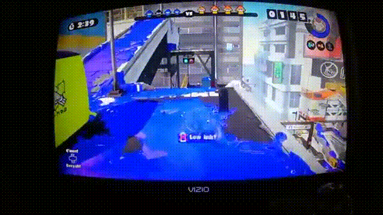 An original animated Splatoon clip showing Shannon running out of ink
