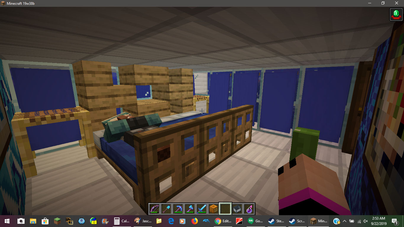 Another room with a bed, curtains, night stands and plants. Oh, headboard and footboard too! ๐