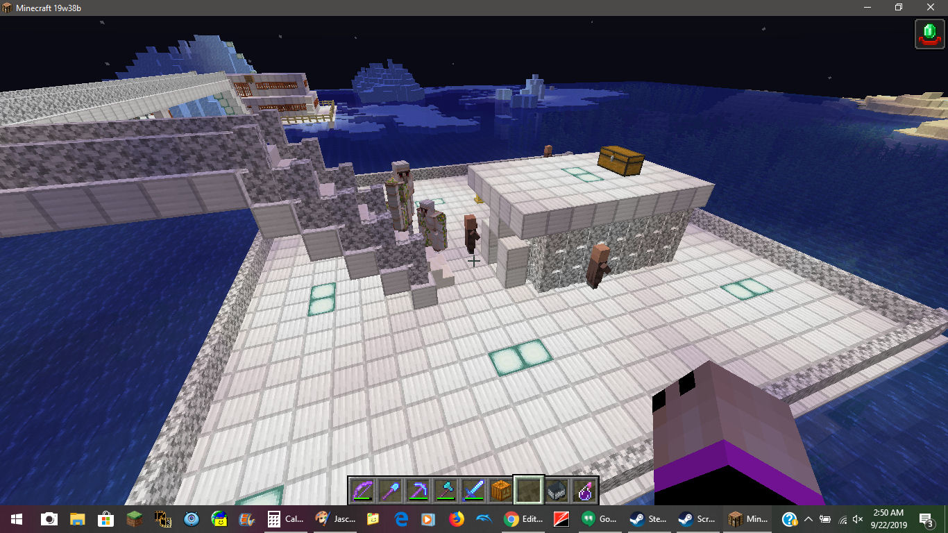 Outside of part of the village I created. I built tracks between them to travel. ๐